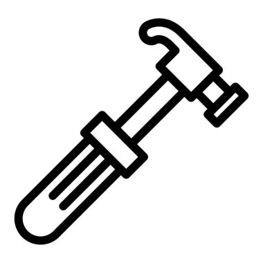 Çekiç çizgisi simgesi. Yapım vektör çizimi beyaza izole edildi. Web ve uygulama için tasarlanmış iş aracı tasarımı tasarımı. Eps 10.