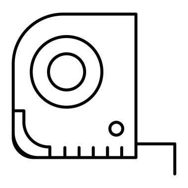 Şerit ince çizgi simgesi ölçülüyor. Yapım ölçer çizimi beyaza izole edildi. Cetvel ana hatları tasarımı, web ve uygulama için tasarlandı. Eps 10.