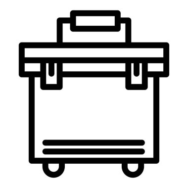 Araç kutusu çizgisi simgesi. Beyaz üzerine izole edilmiş vektör illüstrasyon araçları ile durum. Enstrüman kiti tasarımı, web ve uygulama için tasarlandı. Eps 10.