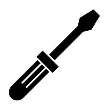 Tornavida sert simgesi. Araç vektör illüstrasyonu beyaza izole edildi. Enstrüman kabartma tasarımı, web ve uygulama için tasarlandı. Eps 10.