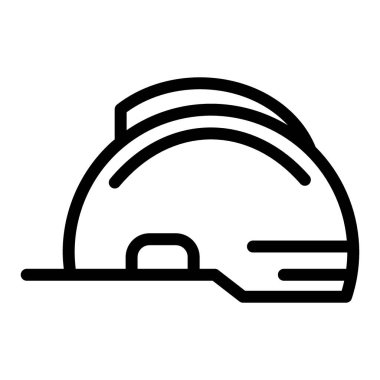 Kask çizgisi simgesi. İnşaat güvenlik vektör çizimi beyaza izole edildi. Baş koruma tasarımı, web ve uygulama için tasarlandı. Eps 10.
