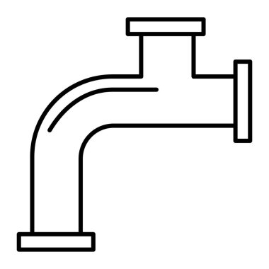 İnce çizgi simgesi. Tüp vektör illüstrasyonu beyaza izole edildi. Tesisat tasarımı, web ve uygulama için tasarlanmış. Eps 10.