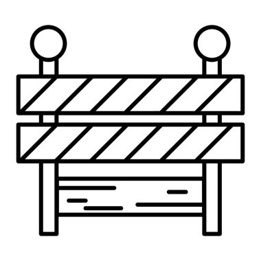 İnce çizgi ikonuna barikat kurun. Bariyer vektör çizimi beyaza izole edildi. Sınır çizgisi tasarımı, web ve uygulama için tasarlanmış. Eps 10.