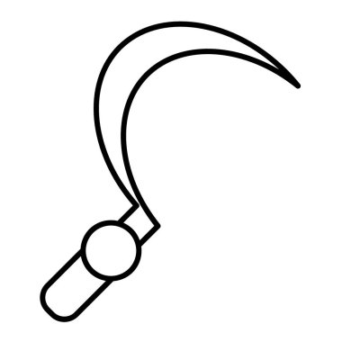 Orak ince çizgi ikonu. Çiftlik aracı vektör illüstrasyonu beyazda izole edildi. Blade tasarımı, web ve uygulama için tasarlandı. Eps 10.