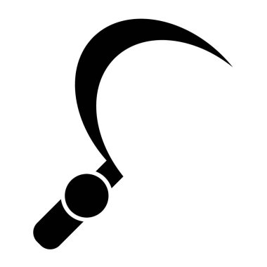 Sickle katı ikonu. Çiftlik aracı vektör illüstrasyonu beyazda izole edildi. Blade glyph tasarımı, web ve uygulama için tasarlanmış. Eps 10.
