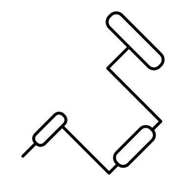 Kablosuz sondaj ince çizgi simgesi. Eski sondaj vektör çizimi beyaza izole edildi. El matkabı tasarımı tasarımı, web ve uygulama için tasarlandı. Eps 10.