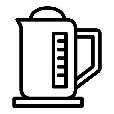 Elektrikli çaydanlık hattı ikonu. Ot vektör çizimi beyaza izole edildi. Elektrikli çaydanlık tasarımı, web ve uygulama için tasarlanmış. Eps 10.