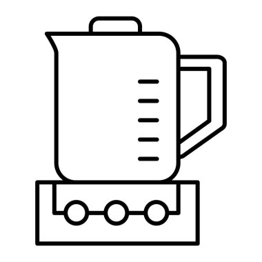 Blender ince çizgi simgesi. Karıştırıcı vektör çizimi beyaza izole edildi. Alet tasarımı, web ve uygulama için tasarlandı. Eps 10.