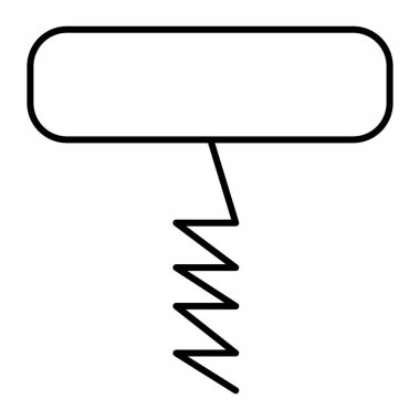 Tirbuşon ince çizgi simgesi. Açıcı vektör illüstrasyonu beyazda izole edildi. Şarap açacağı tasarımı, web ve uygulama için tasarlandı. Eps 10.
