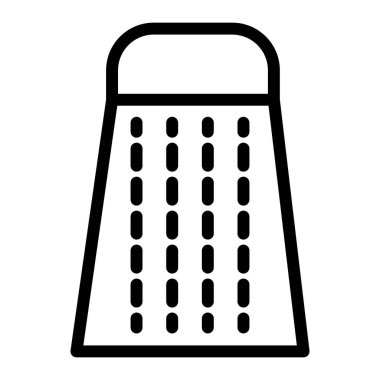 Mutfak rendelendirme hattı simgesi. Kutu rendeleyici vektör çizimi beyaza izole edildi. Peynir rendesi tasarımı, web ve uygulama için tasarlanmış. Eps 10.