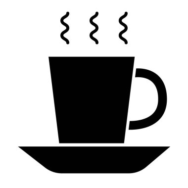 Kahve fincanı simgesi. Seksi kupa vektör illüstrasyonu beyaza izole edildi. Çay fincanı kabartma tasarımı, web ve uygulama için tasarlanmış. Eps 10.