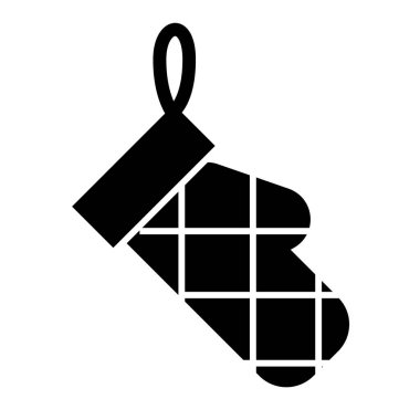 Tutkal, katı bir simge. Mutfak eldiveni çizimi beyaza izole edildi. Fırın eldiveni kabartma tasarımı, ağ ve uygulama için tasarlanmış. Eps 10.