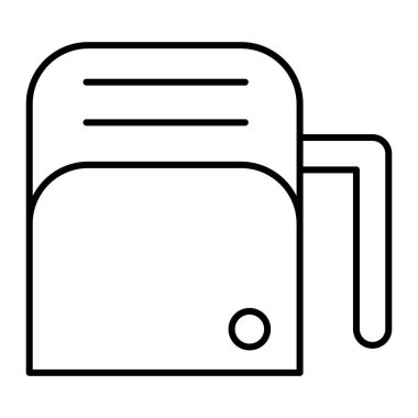 Tost makinesi ince çizgi ikonu. Uygulama vektör illüstrasyonu beyaza izole edildi. Mutfak ekipmanı tasarımı, web ve uygulama için tasarlanmış. Eps 10.