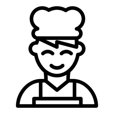 Şef çizgisi ikonu. Pişirme vektör illüstrasyonu beyazda izole edildi. Aşçı şapkası tasarımı şefi, web ve uygulama için tasarlanmış. Eps 10.