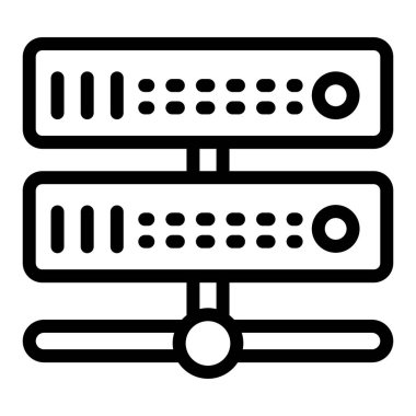 Sunucu satırı simgesi. Donanım vektör çizimi beyaza izole edildi. Veri tasarımı, web ve uygulama için tasarlandı. Eps 10.