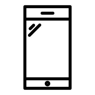 Cep telefonu hattı simgesi. Beyazda izole edilmiş akıllı telefon vektör çizimi. Cep telefonu tasarımı, web ve uygulama için tasarlanmış. Eps 10.