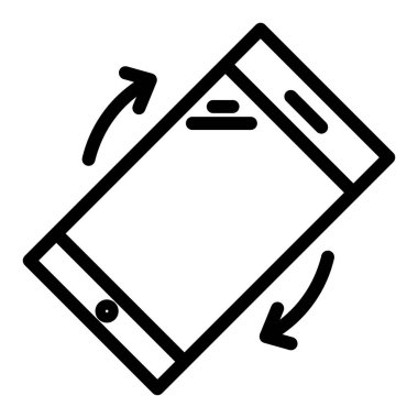 Telefon hattı simgesi döndür. Beyazda izole edilmiş akıllı telefon sensör vektör çizimi. Telefon, web ve uygulama için tasarlanmış tasarım hatlarını döndür. Eps 10.