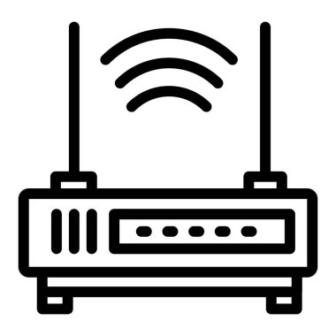 Wifi router hat simgesi. İletişim vektör illüstrasyonu beyazda izole edildi. İnternet tasarımı, web ve uygulama için tasarlanmış. Eps 10.