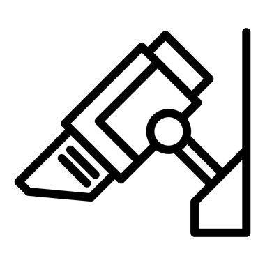 Güvenlik kamerası hattı simgesi. Kapalı devre kamera vektör illüstrasyonu beyazda izole edildi. Güvenlik kamerası tasarımı, web ve uygulama için tasarlanmış. Eps 10.