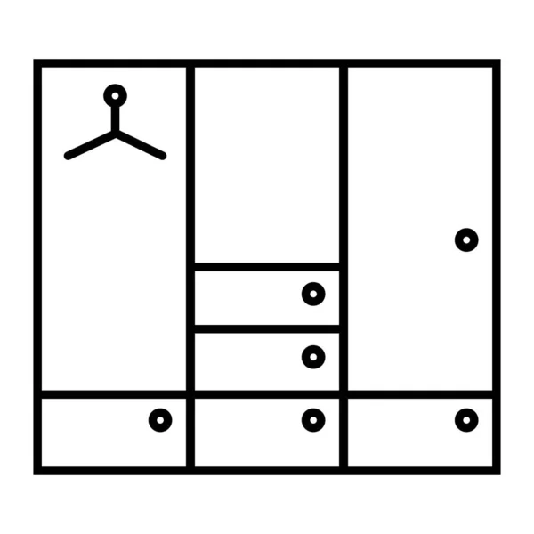 Ícone de linha fina guarda-roupa. Ilustração vetorial Closet isolado em branco. Design de estilo de contorno de armário, projetado para web e aplicativo. Eps 10 . —  Vetores de Stock