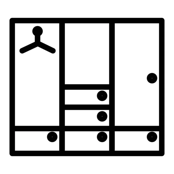 Icono de línea de armario. Ilustración vectorial de armario aislada en blanco. Diseño de estilo de esquema de armario, diseñado para la web y la aplicación. Eps 10 . — Vector de stock