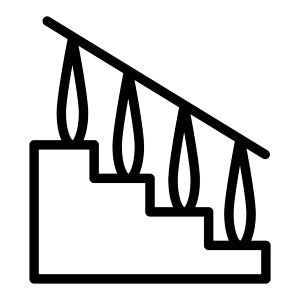 Treppen säumen das Bild. Treppenvektordarstellung isoliert auf weiß. Treppe mit Geländer skizziert Stil-Design, für Web und App konzipiert. Eps 10. — Stockvektor