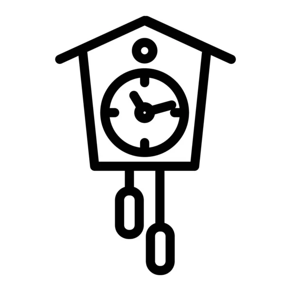 Guguklu saat çizgisi simgesi. Beyazda izole edilmiş eski saat vektör çizimi. Klasik saat tasarımı, web ve uygulama için tasarlanmış. Eps 10. — Stok Vektör