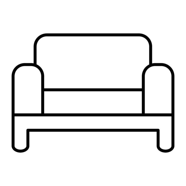Vékony vonalú kanapé ikon. Kanapé vektor illusztráció elszigetelt fehér. Nappali bútorok körvonalazott stílus design, web és app. 10. rész. — Stock Vector