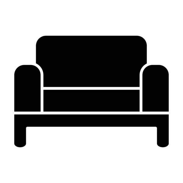 Sofá icono sólido. Ilustración de vectores de sofá aislados en blanco. Diseño de estilo glifo de muebles de sala de estar, diseñado para web y aplicación. Eps 10 . — Vector de stock