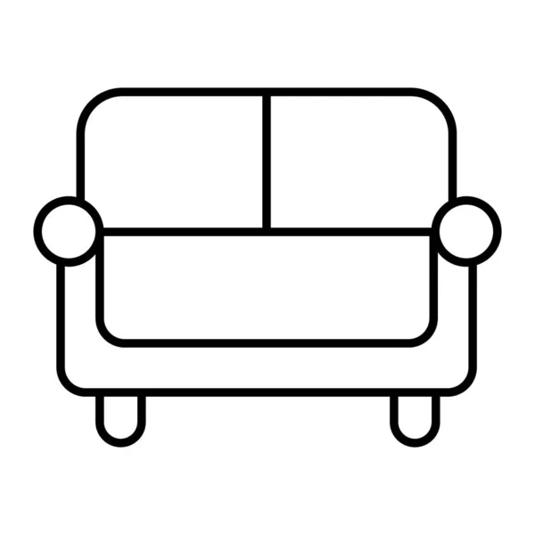 A kanapé vékony vonalú ikonja. Díva vektor illusztráció elszigetelt fehér. Divan körvonalazott stílus design, web és app. 10. rész. — Stock Vector