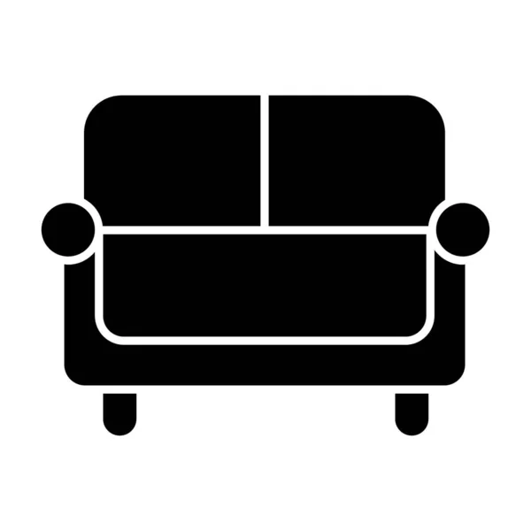 Sofá icono sólido. Sofá ilustración vectorial aislado en blanco. Diseño de estilo glifo Divan, diseñado para web y aplicación. Eps 10 . — Vector de stock