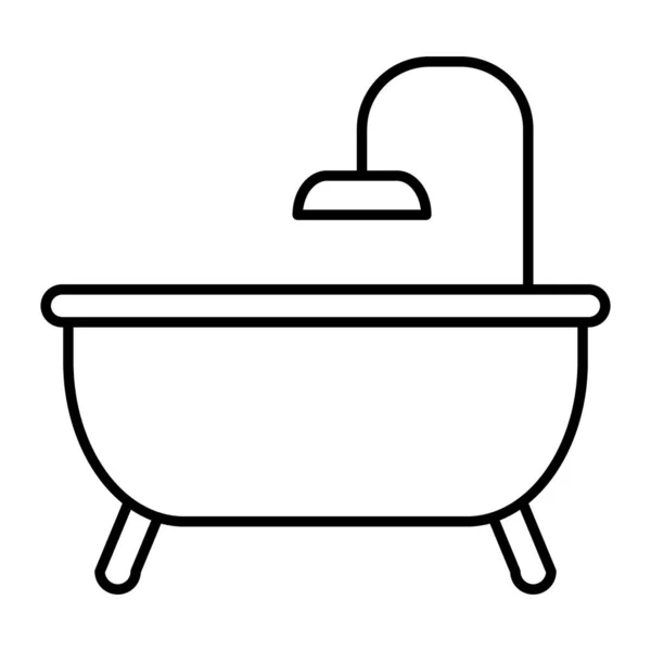 Bath thin line icon. Bathroom vector illustration isolated on white. Bathtub outline style design, designed for web and app. Eps 10. — Stock Vector