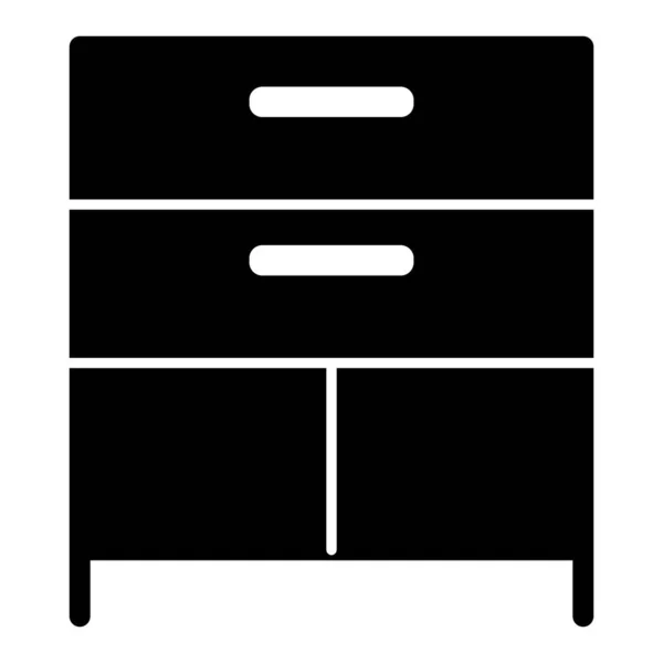Schublade solide Symbol. Kabinettvektorillustration isoliert auf weiß. Design im Stil von Speicherglyphen, entwickelt für Web und App. Eps 10. — Stockvektor