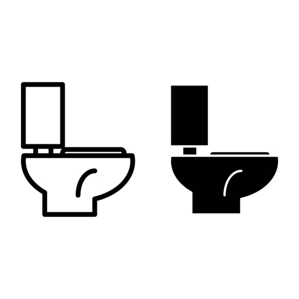 Linha de sanita e ícone de glifo. ilustração vetorial WC isolado em branco. Design de estilo de contorno de banheiro, projetado para web e aplicativo. Eps 10 . —  Vetores de Stock