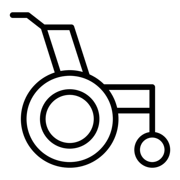 車椅子ラインアイコン。白で隔離された無効ベクトルイラストのための車椅子。ウェブとアプリのために設計された障害アウトラインスタイルのデザイン。Eps 10. — ストックベクタ