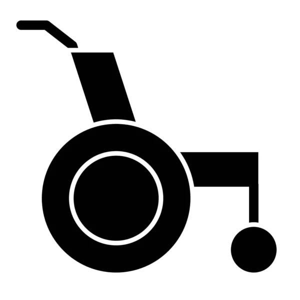 Icône solide en fauteuil roulant. Fauteuil roulant pour illustration vectorielle handicapée isolé sur blanc. Design de style glyphe handicap, conçu pour le web et l'application. Eps 10. — Image vectorielle