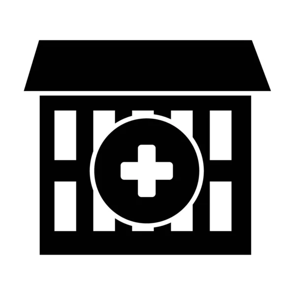 Krankenhaus solide Symbol. Vektor-Illustration des medizinischen Zentrums isoliert auf weiß. Klinik-Glyphen-Design, entworfen für Web und App. Eps 10. — Stockvektor