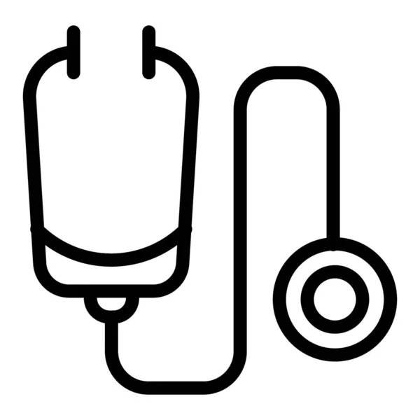 Icône de ligne de stéthoscope. Illustration vectorielle de matériel médical isolée sur blanc. Conception de style de contour diagnostique, conçu pour le web et l'application. Eps 10. — Image vectorielle