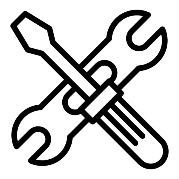 Schroevendraaier en verstelbare moersleutel pictogram. Reparatie vector illustratie geïsoleerd op wit. Schroevendraaier en moersleutel ontwerp, ontworpen voor web en app. Eps 10. — Stockvector