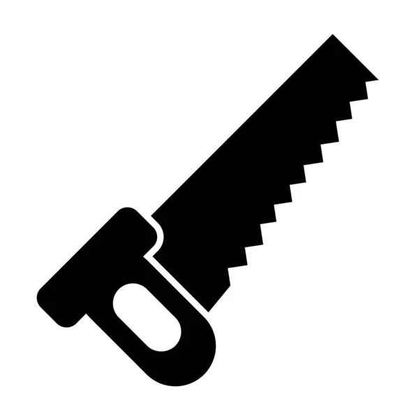 Manual saw solid icon. Blade vector illustration isolated on white. Cut glyph style design, designed for web and app. Eps 10. — Stock Vector