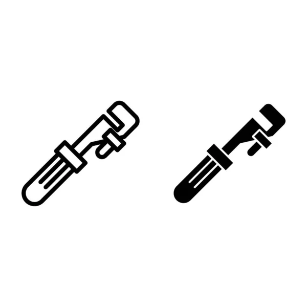 Gas moersleutel vaste pictogram. Reparatie tool vector illustratie geïsoleerd op wit. Spanner glyph stijl ontwerp, ontworpen voor web en app. Eps 10. — Stockvector