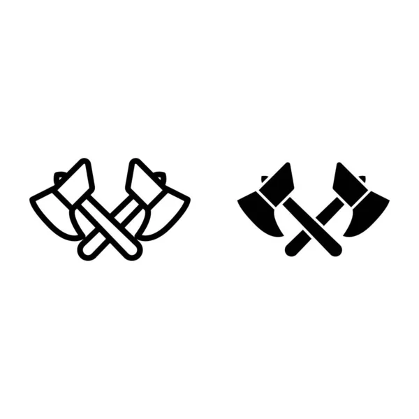 Překřížená osa a ikona glyfu. Ax vektorové ilustrace izolované na bílo. Pracovní nástroje nastíní design stylu, určený pro web a aplikaci. Eps 10. — Stockový vektor