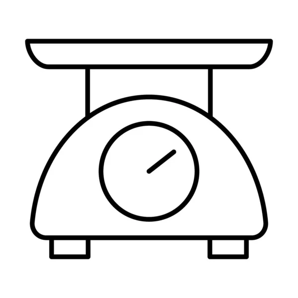 Keukenweegschaal dunne lijn pictogram. Gewicht vector illustratie geïsoleerd op wit. Elektrische schaal ontwerp, ontworpen voor web en app. Eps 10. — Stockvector