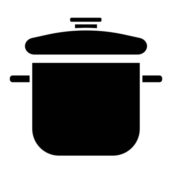Icono sólido de cacerola. Ilustración vectorial en maceta aislada en blanco. Diseño de estilo glifo de sartén de cocina, diseñado para web y aplicación. Eps 10 . — Archivo Imágenes Vectoriales