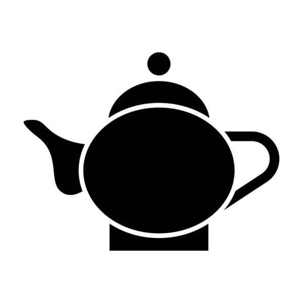 Keramická konvice pevná ikona. Porcelánová čajová konvice vektorová ilustrace izolovaná na bílém. Design hrnec na kávu ve stylu glyfu, určený pro web a aplikaci. Eps 10. — Stockový vektor