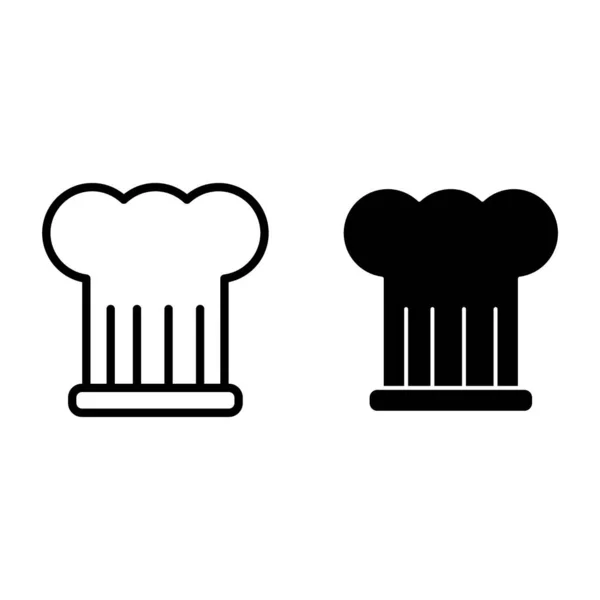 Línea de gorra de chef e icono de glifo. Ilustración vectorial sombrero de cocina aislado en blanco. Diseño de estilo de esquema de restaurante, diseñado para la web y la aplicación. Eps 10 . — Archivo Imágenes Vectoriales