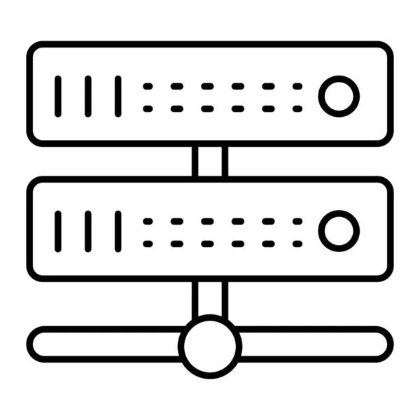 Icona linea sottile del server. Illustrazione vettoriale hardware isolata su bianco. Design dello stile di contorno dati, progettato per web e app. Eps 10. — Vettoriale Stock