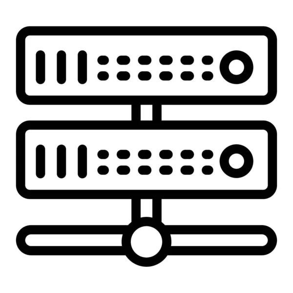 Icona della linea server. Illustrazione vettoriale hardware isolata su bianco. Design dello stile di contorno dati, progettato per web e app. Eps 10. — Vettoriale Stock