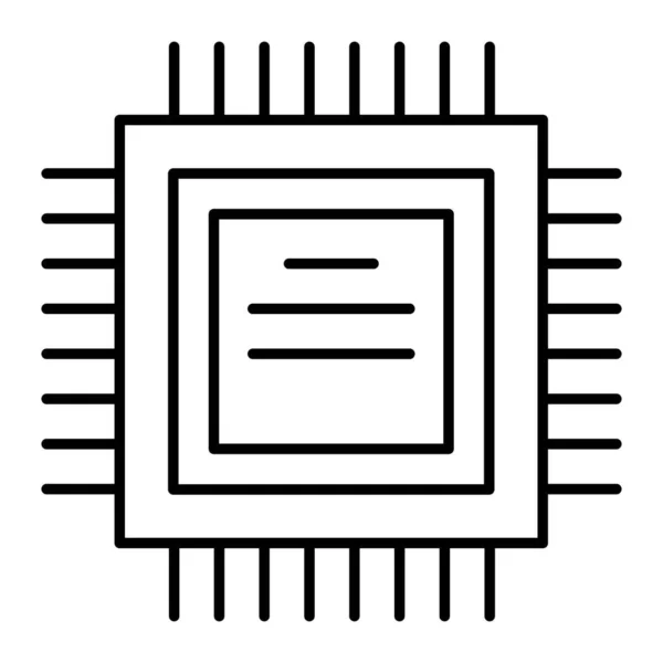 Processor dunne lijn pictogram. Cpu vector illustratie geïsoleerd op wit. Chip outline stijl ontwerp, ontworpen voor web en app. Eps 10. — Stockvector