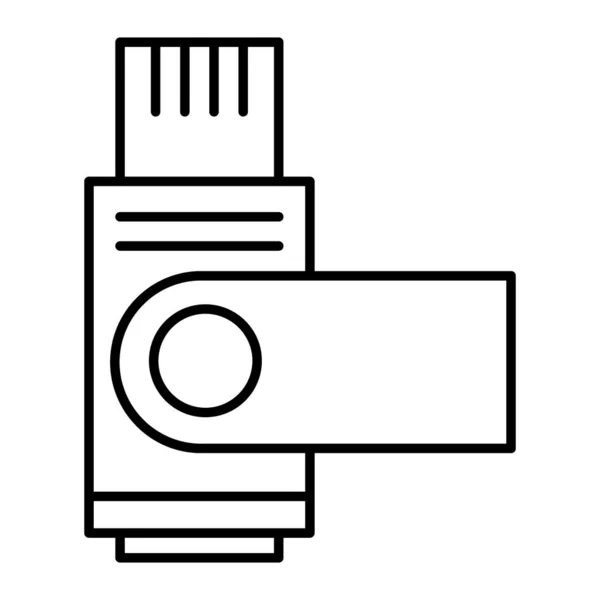 Flash drive dunne lijn pictogram. Usb geheugen vector illustratie geïsoleerd op wit. Opslag ontwerp stijl, ontworpen voor web en app. Eps 10. — Stockvector